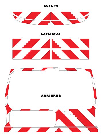 0600435 kit predecoupe ford transit connect III phase 1 orafol nikkalite 3M balisage
