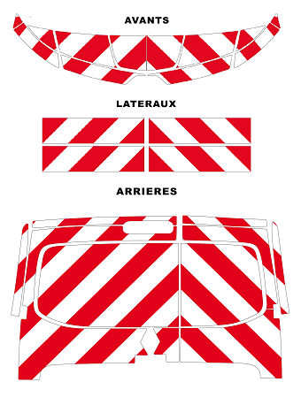 0600291 kit predecoupe renault kangoo van III phase 1 -orafol nikkalite balisage -arriere tole avec rehausse