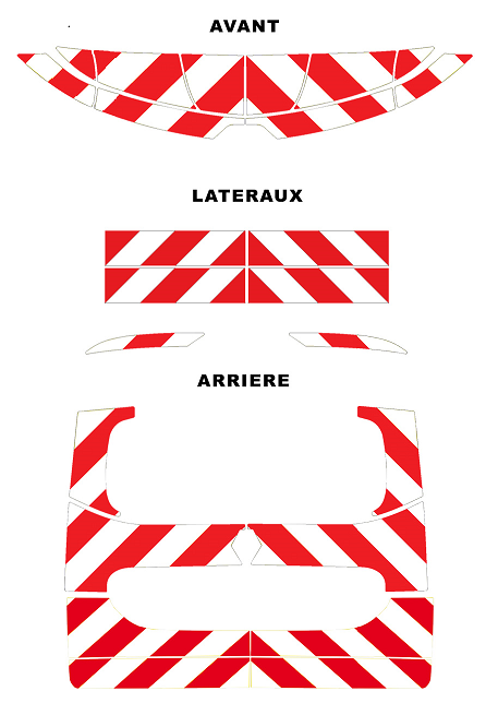 0600475 kit predecoupe renault kangoo van III phase 1 orafol nikkalite balisage hayon complet