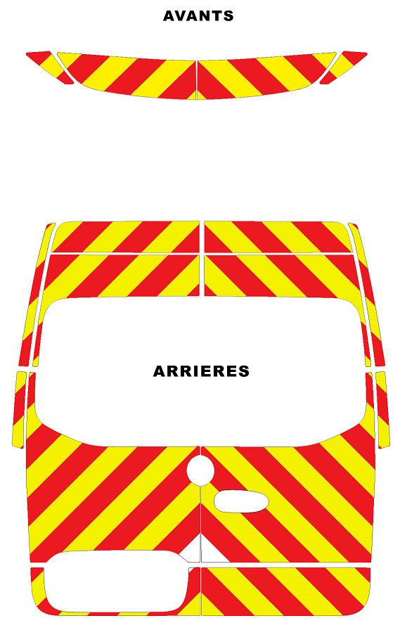 0700108 kit predecoupe mercedes sprinter 3 phase 1 orafol nikkalite balisage arriere complet vitré