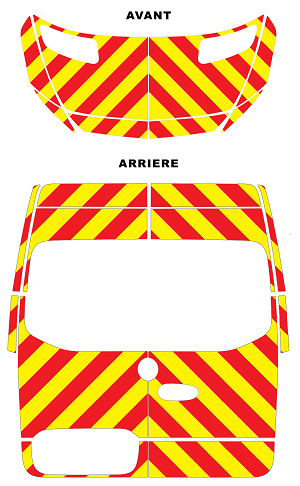 0700180 kit predecoupe mercedes sprinter 3 phase 1 orafol nikkalite balisage avant complet arriere complet vitré