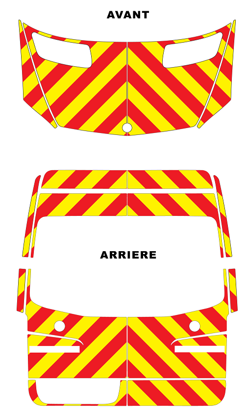 0700214 kit predecoupe mercedes sprinter II phase 2 orafol nikkalite balisage avant complet arriere complet vitré