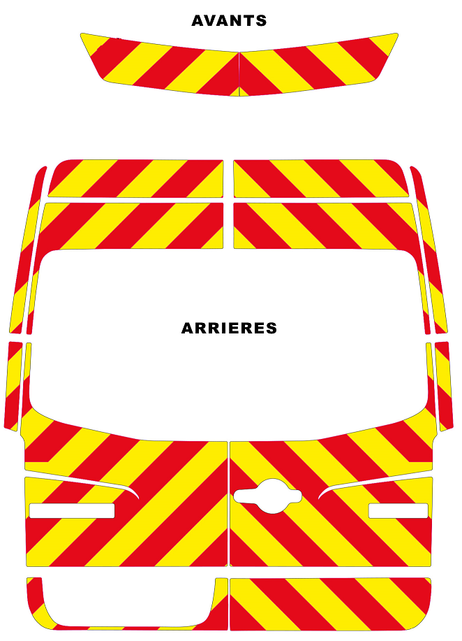 0700319 kit predecoupe mercedes sprinter II phase 2 orafol nikkalite balisage arriere complet vitré