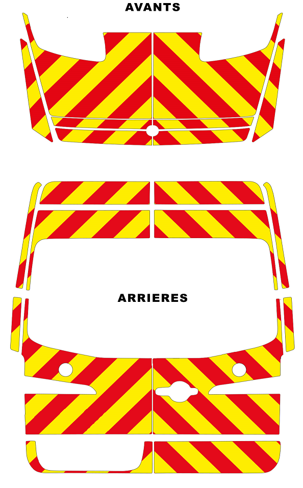 0700320 kit predecoupe mercedes sprinter II phase 1 orafol nikkalite balisage avant complet arriere complet vitré