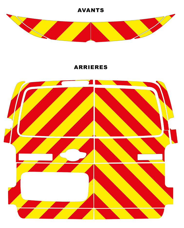 0700364 kit predecoupe citroen jumpy III phase 3 orafol nikkaite 3M balisage arriere complet tole