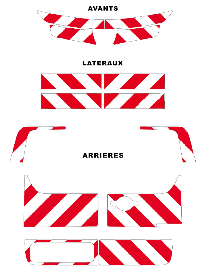 0600304 kit predecoupe peugeot expert II phase 2 arriere complet orafol nikkalite -balisage hayon