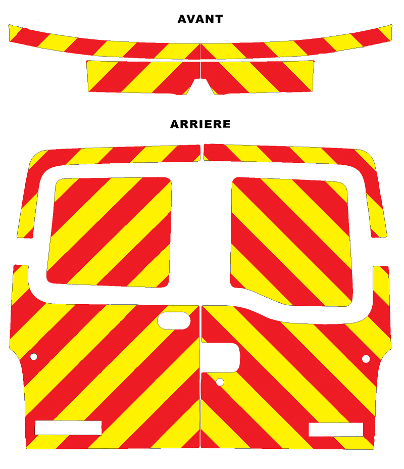 0700182 kit predecoupe renault master II phase 2 3 orafol nikkalite balisage arriere complet H1