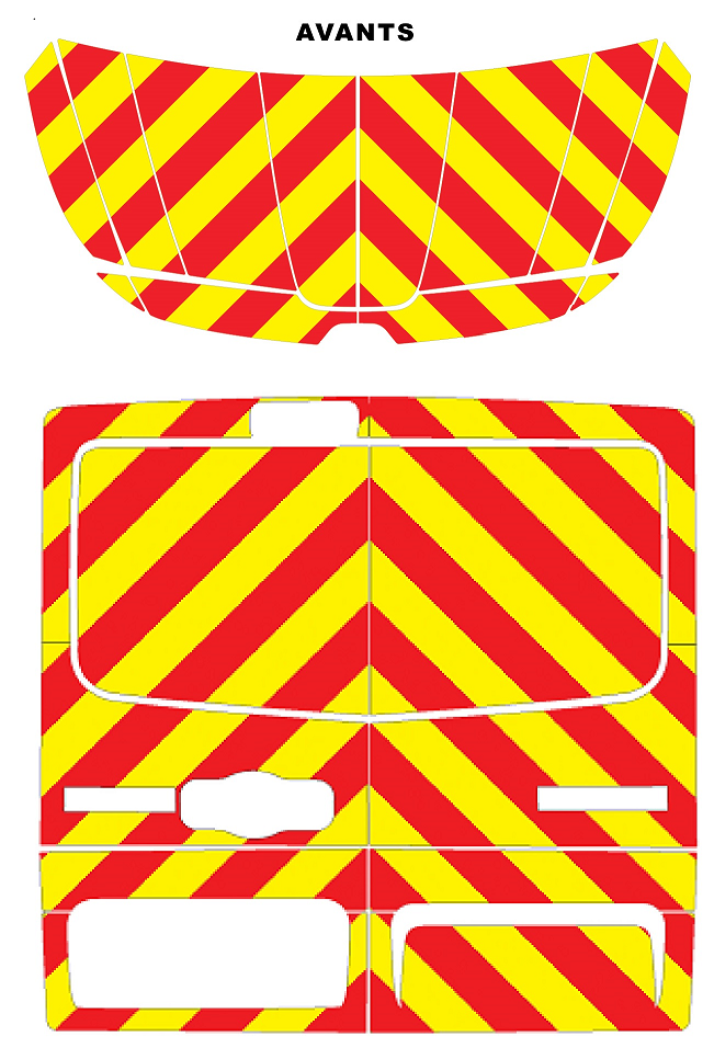 0700454 kit predecoupe renault trafic III phase 3 orafol nikkalite balisage avant -complet arriere complet tole H1