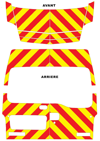 0700474 kit predecoupe renault master II phase 2 3 orafol nikkalite balisage arriere complet vitre H2