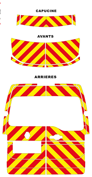 0700470 kit prédécoupe renault master IV phase 1 orafol nikkalite balisage 2024 avant complet capucine arrière complet-vitre