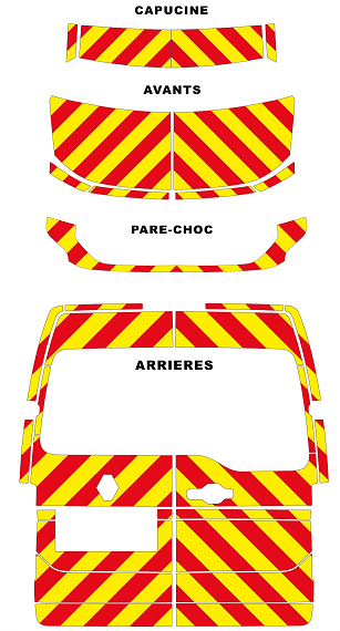 0700499 kit prédécoupe renault master IV phase 1 orafol nikkalite balisage 2024 avant complet capucine pare choc arrière complet vitre